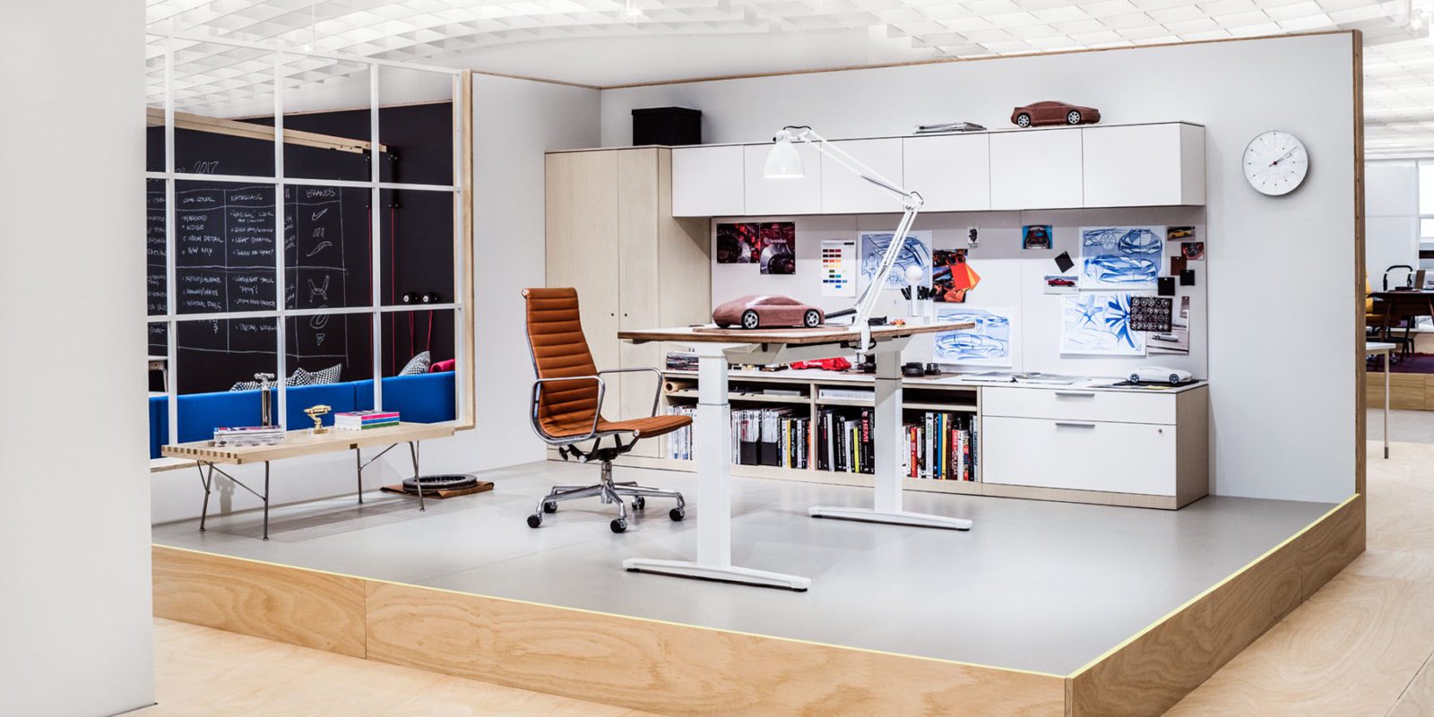 Herman Miller showroom with a desk arrangement