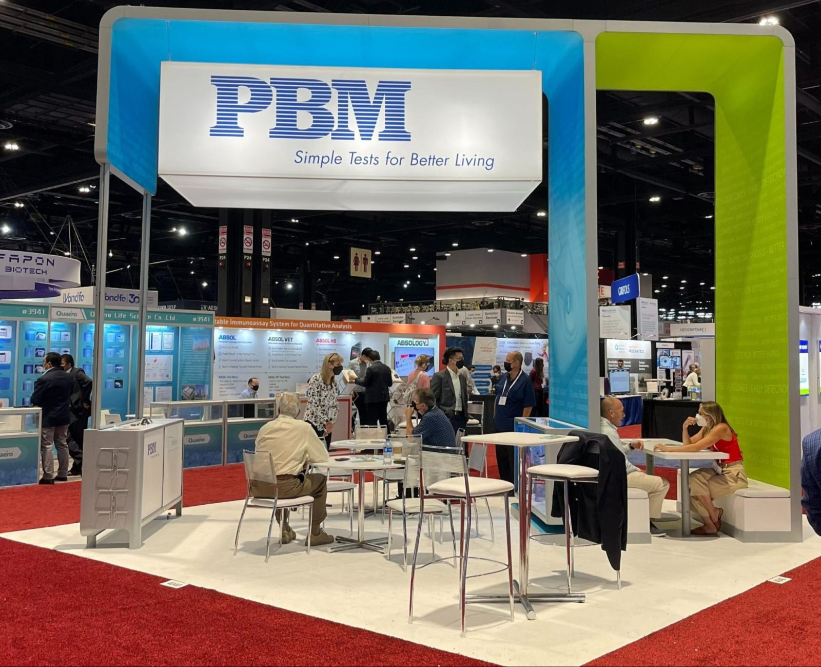 PBM's canopy in their trade show exhibit