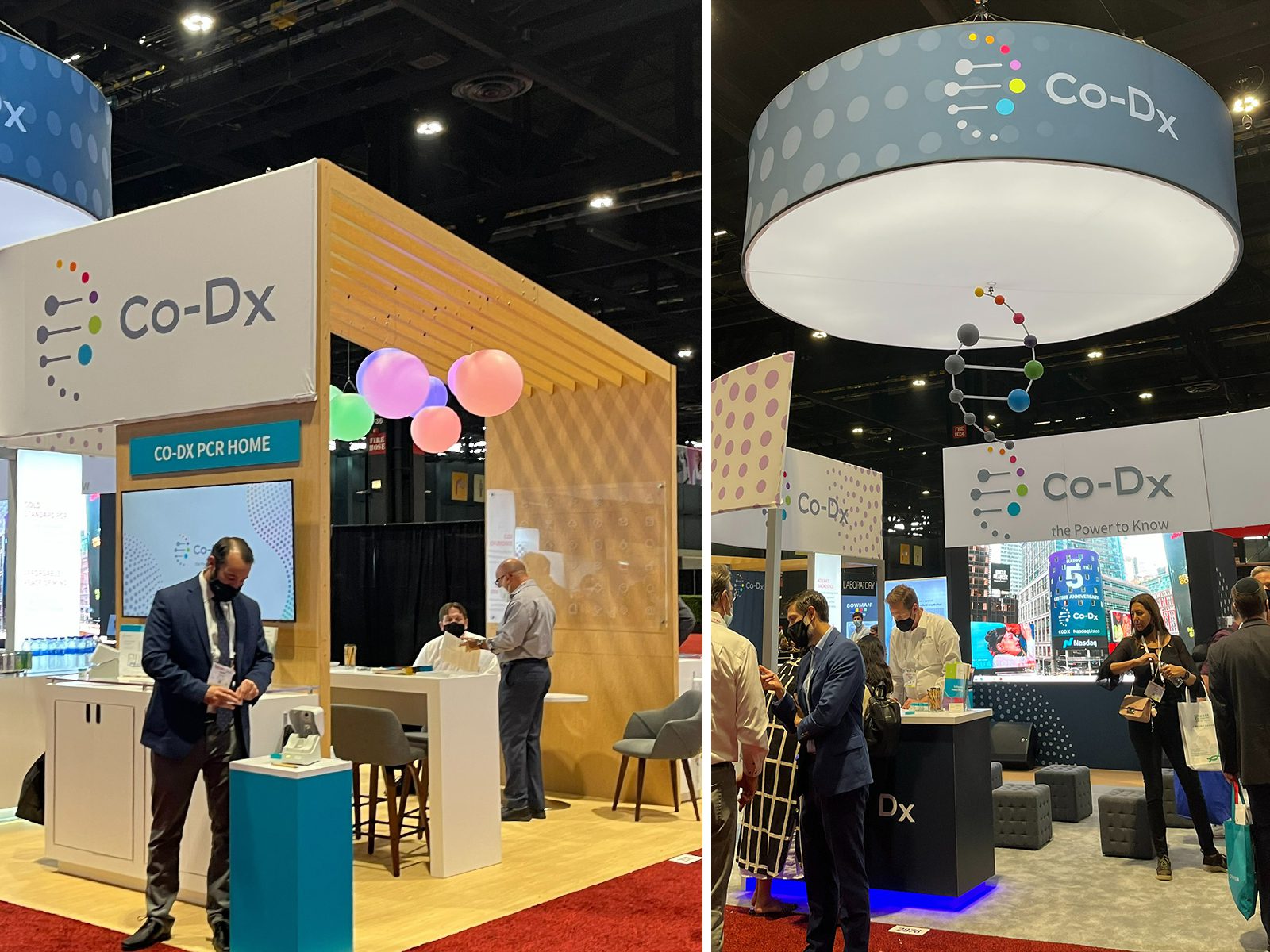 Co-Dx's hanging sign and wooden archway