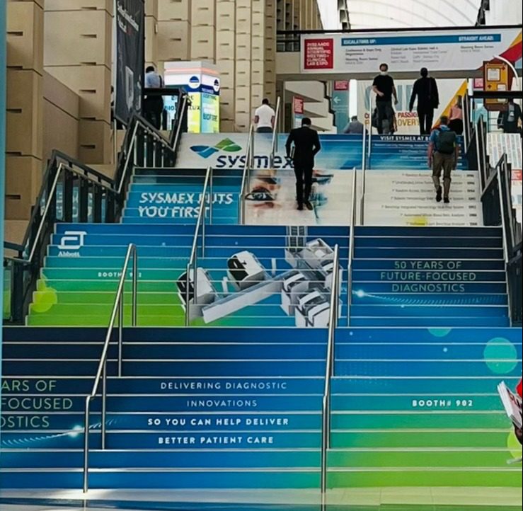Sysmex's front stairs sponsorship at AACC 2022