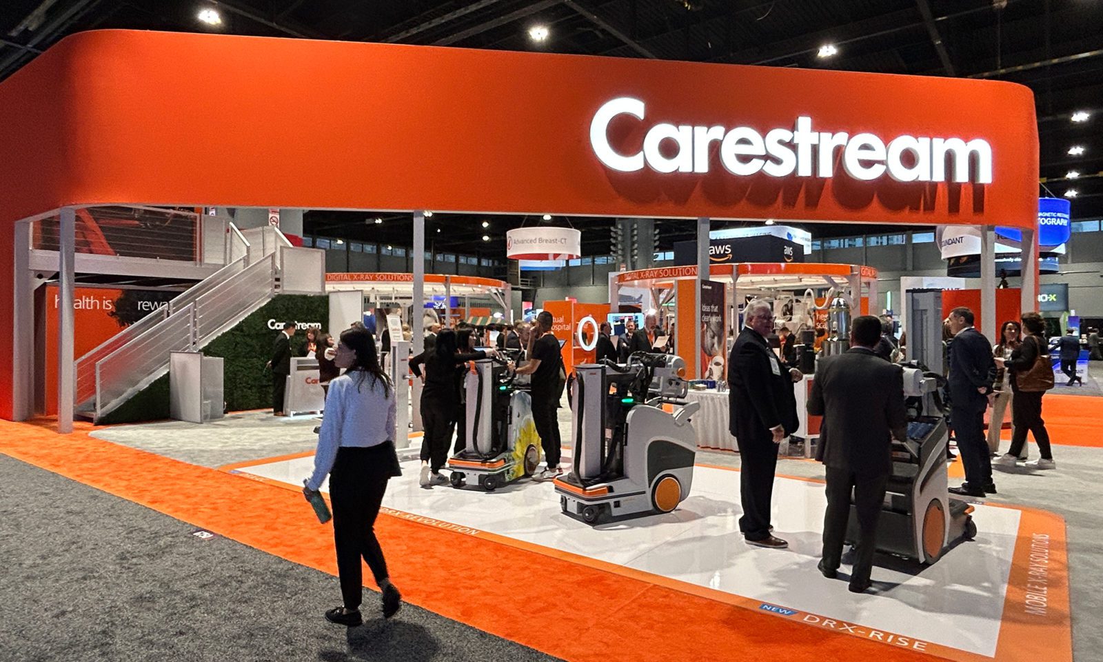 Carestream's bright orange booth