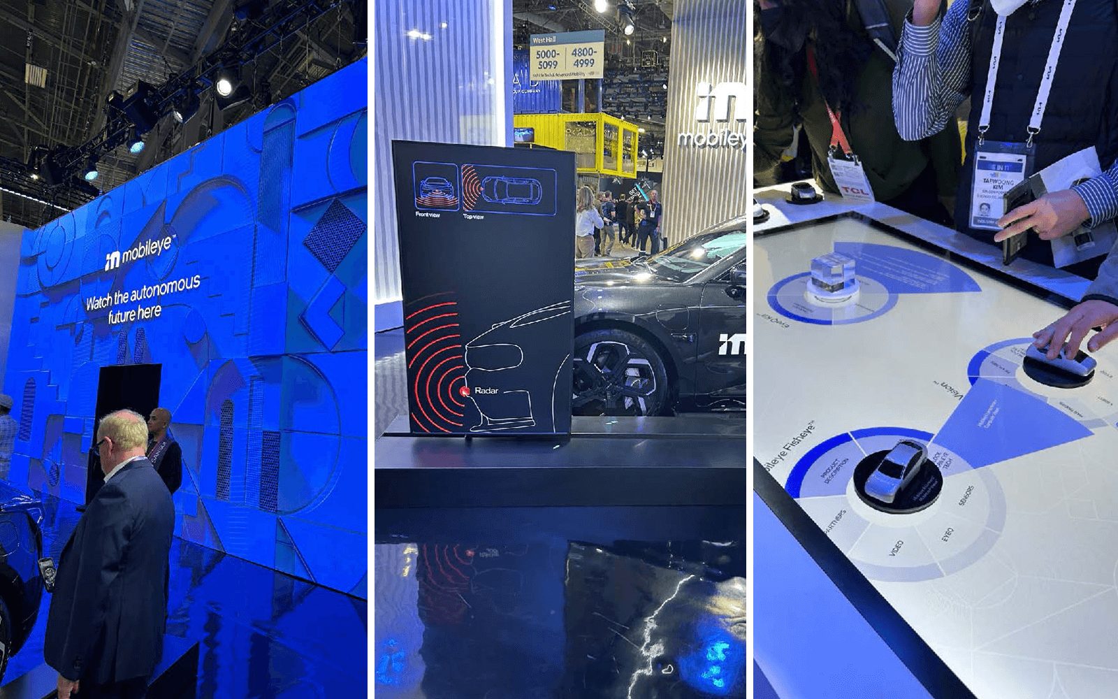 Several features at the Mobileye booth