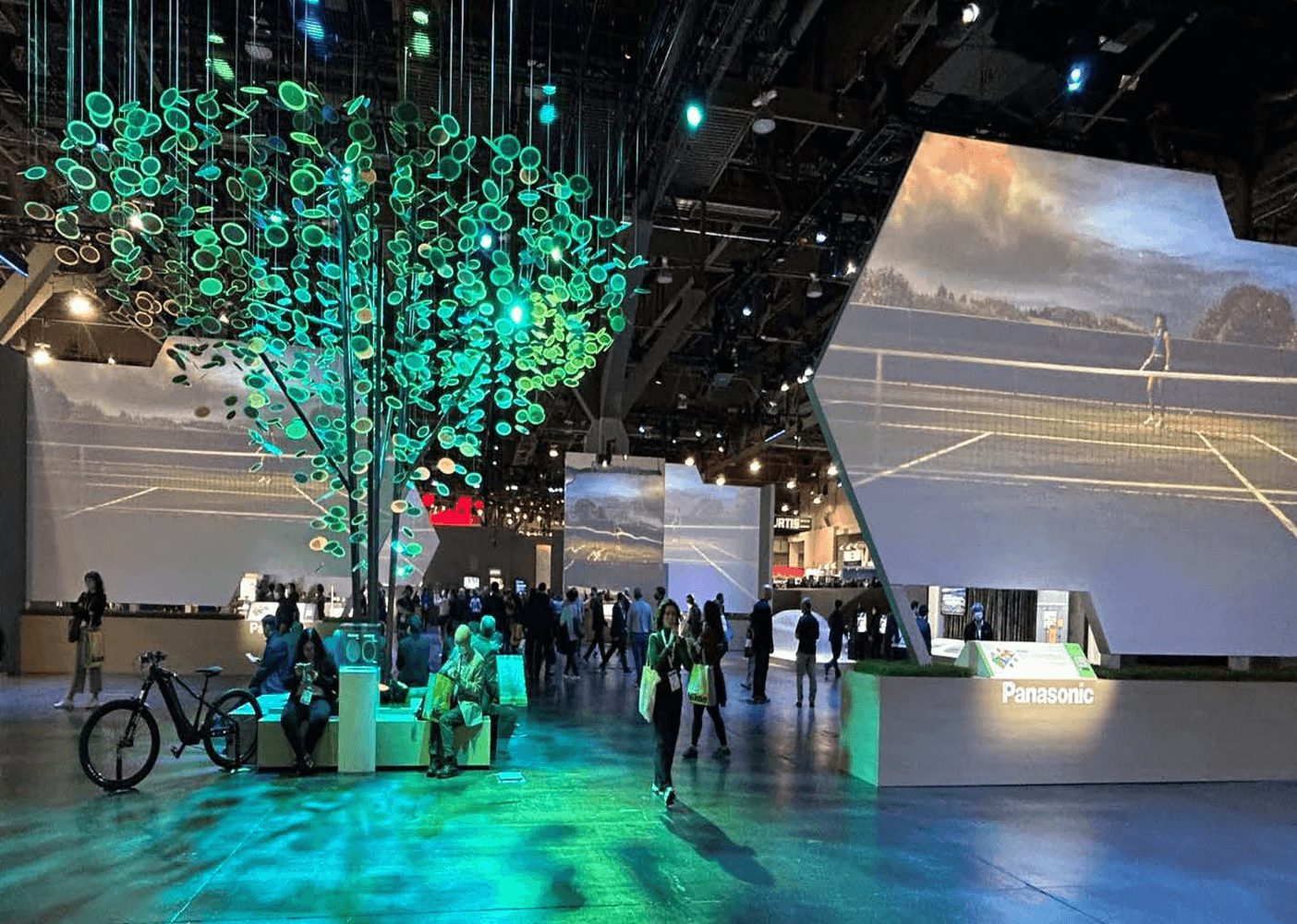 Panasonic's exhibit featured a beautiful lit tree