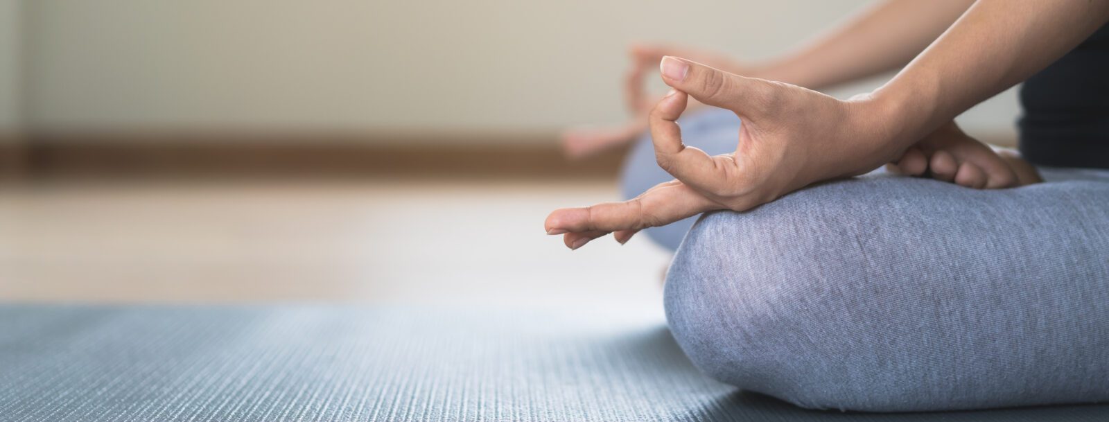 Yoga and meditation lifestyles. close up view of young beautiful