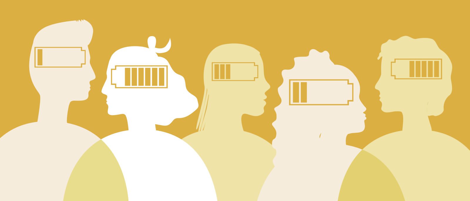 People with insomnia, silhouette vector stock illustration. c People with mental problems and social burnout