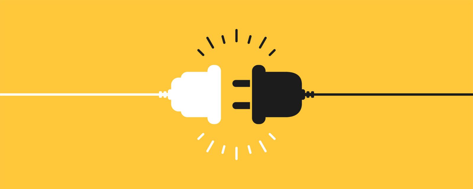 Electric socket with a plug. Connection and disconnection concept. Concept of 404 error connection. Electric plug and outlet socket unplugged. Wire, cable of energy disconnect Trade Show Marketing