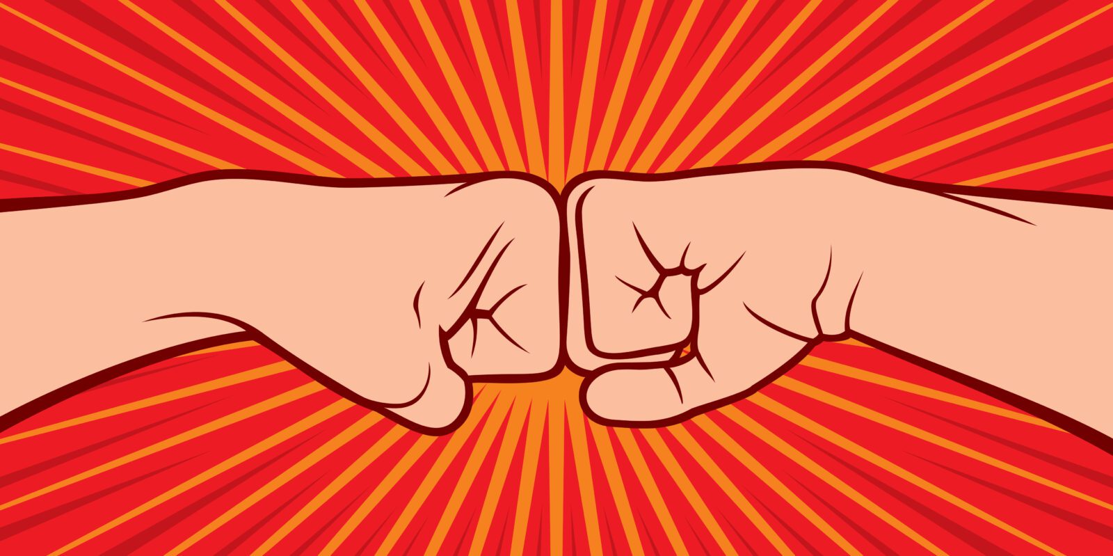 two fists punching each other vector illustration Trade Show Marketing