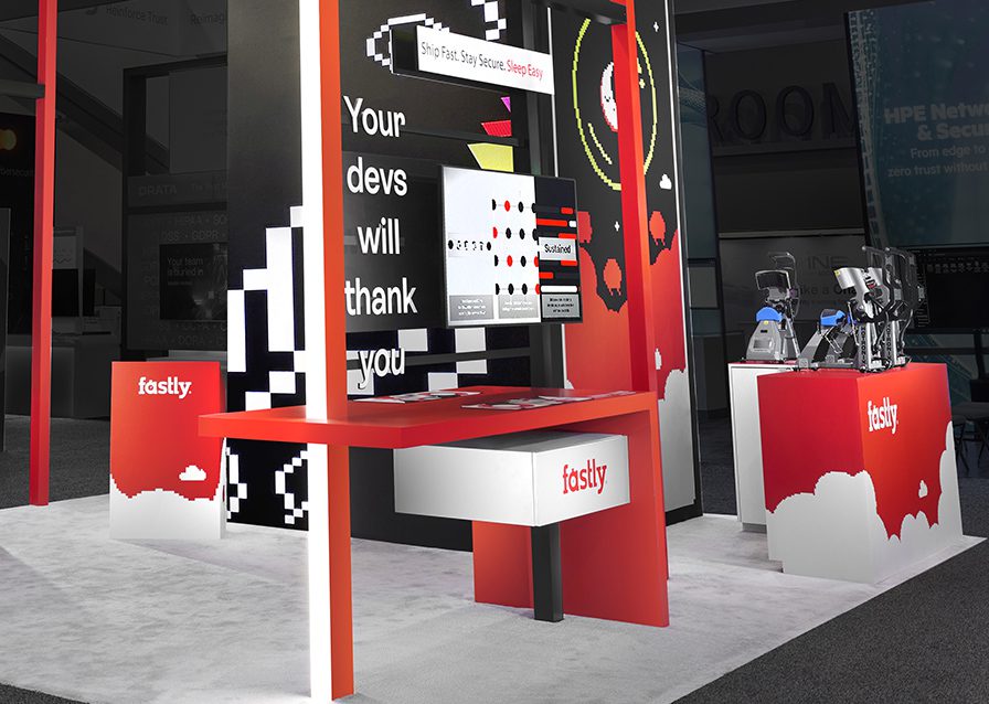 A dynamic software workstation demo for Fastly in their rental trade show exhibit for RSA